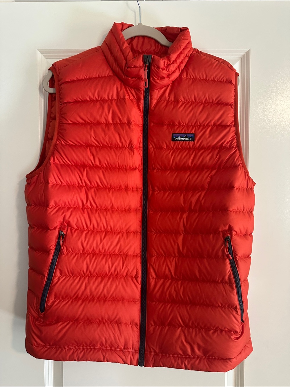 Men’s Patagonia down sweater vest Orange Red size Large